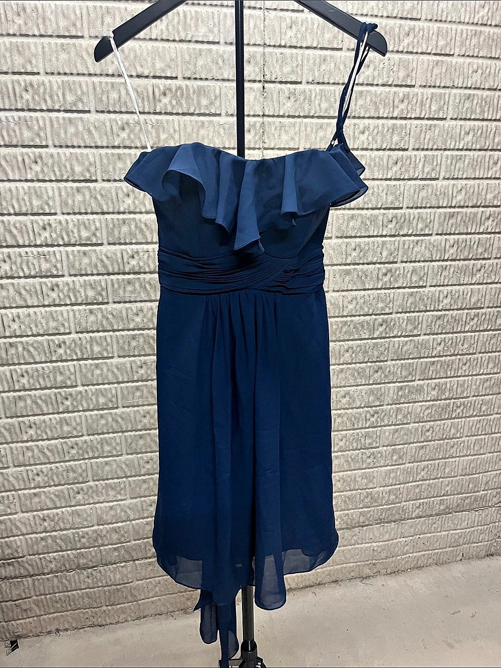 Pretty Maids Style 22381 Navy Chiffon Mini Dress Size 4 NWT